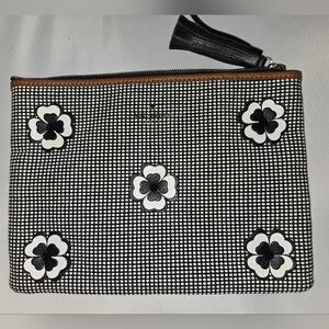 Kate Spade Black and White Floral Clutch